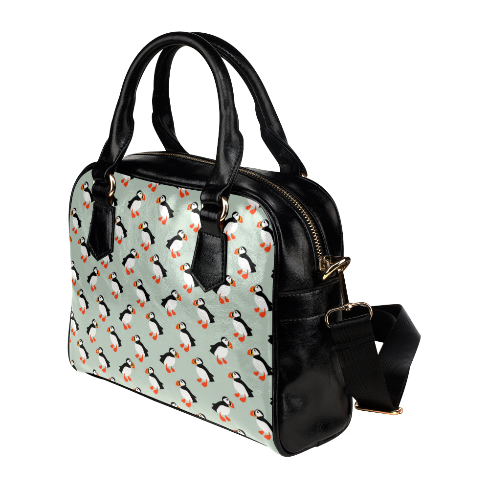 Puffin Pattern Print Design A03 Shoulder Handbag