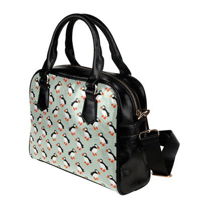 Puffin Pattern Print Design A03 Shoulder Handbag