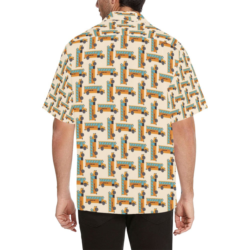 School Bus Print Design LKS305 Men's Hawaiian Shirt
