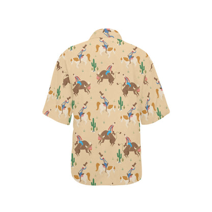 Rodeo Pattern Print Design A02 Women's Hawaiian Shirt