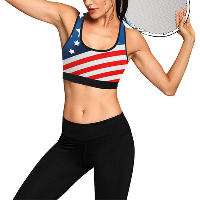 American flag Style Sports Bra