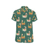 Llama Cactus Pattern Print Design 07 Men's Short Sleeve Button Up Shirt