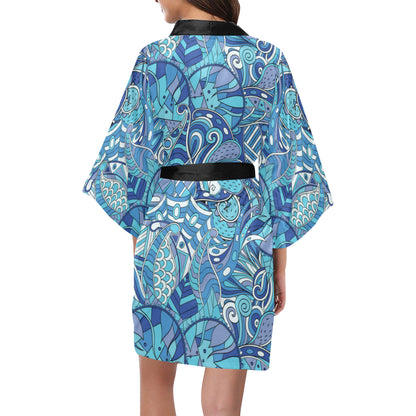Pucci Pattern Print Design A02 Women's Short Kimono