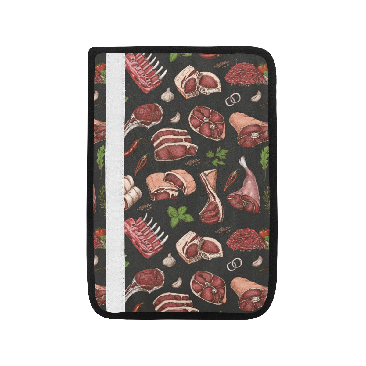 Meat Pattern Print Design 02 Car Seat Belt Cover
