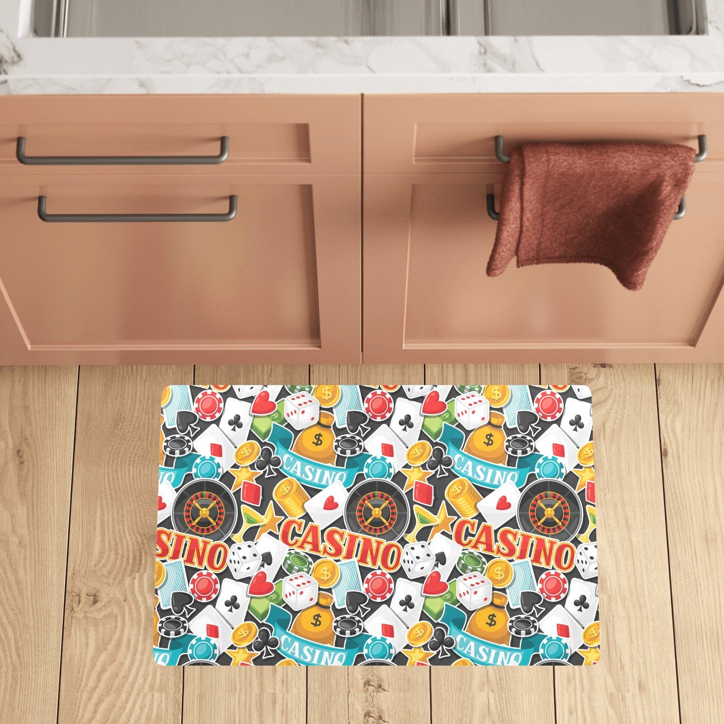Casino Pattern Print Design 03 Kitchen Mat