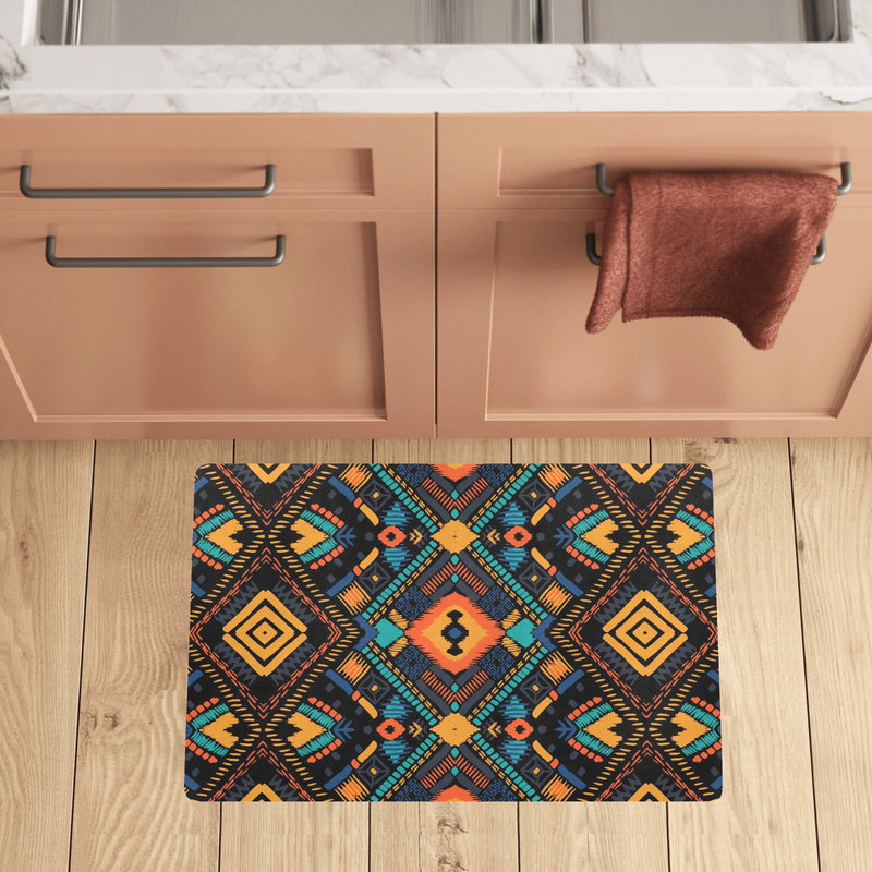 Kente Pattern Print Design 04 Kitchen Mat