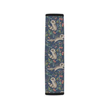 Raccoon Pattern Print Design A02 Car Seat Belt Cover
