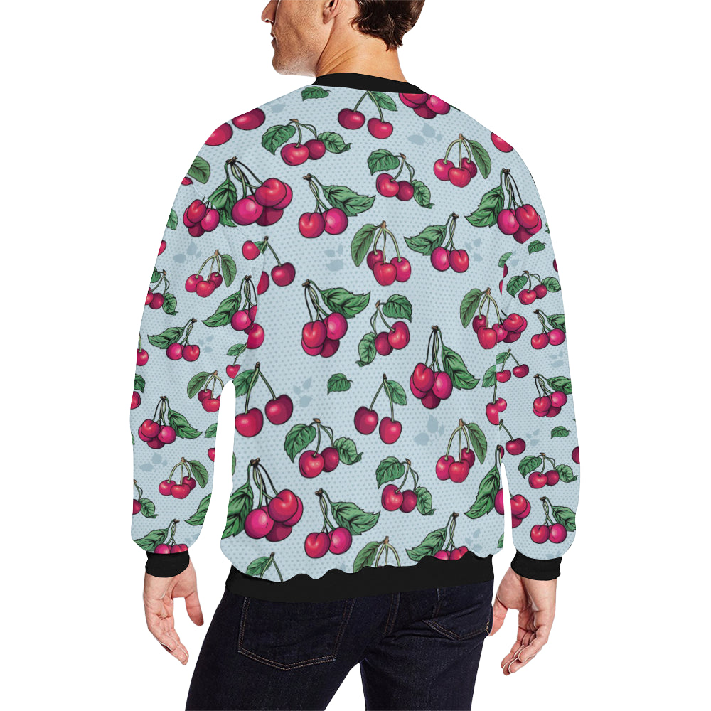 Cherry Pattern Print Design CH01 Men Long Sleeve Sweatshirt