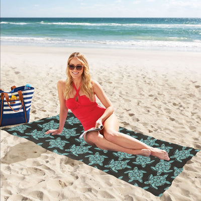 Sea Turtle Print Design LKS302 Beach Towel 32" x 71"