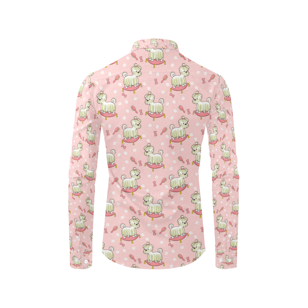 Bichons Frise Pattern Print Design 01 Men's Long Sleeve Shirt