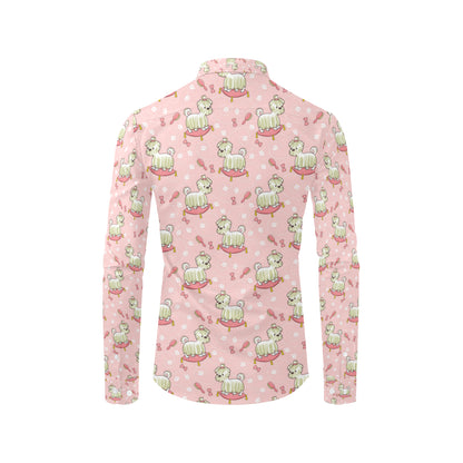 Bichons Frise Pattern Print Design 01 Men's Long Sleeve Shirt
