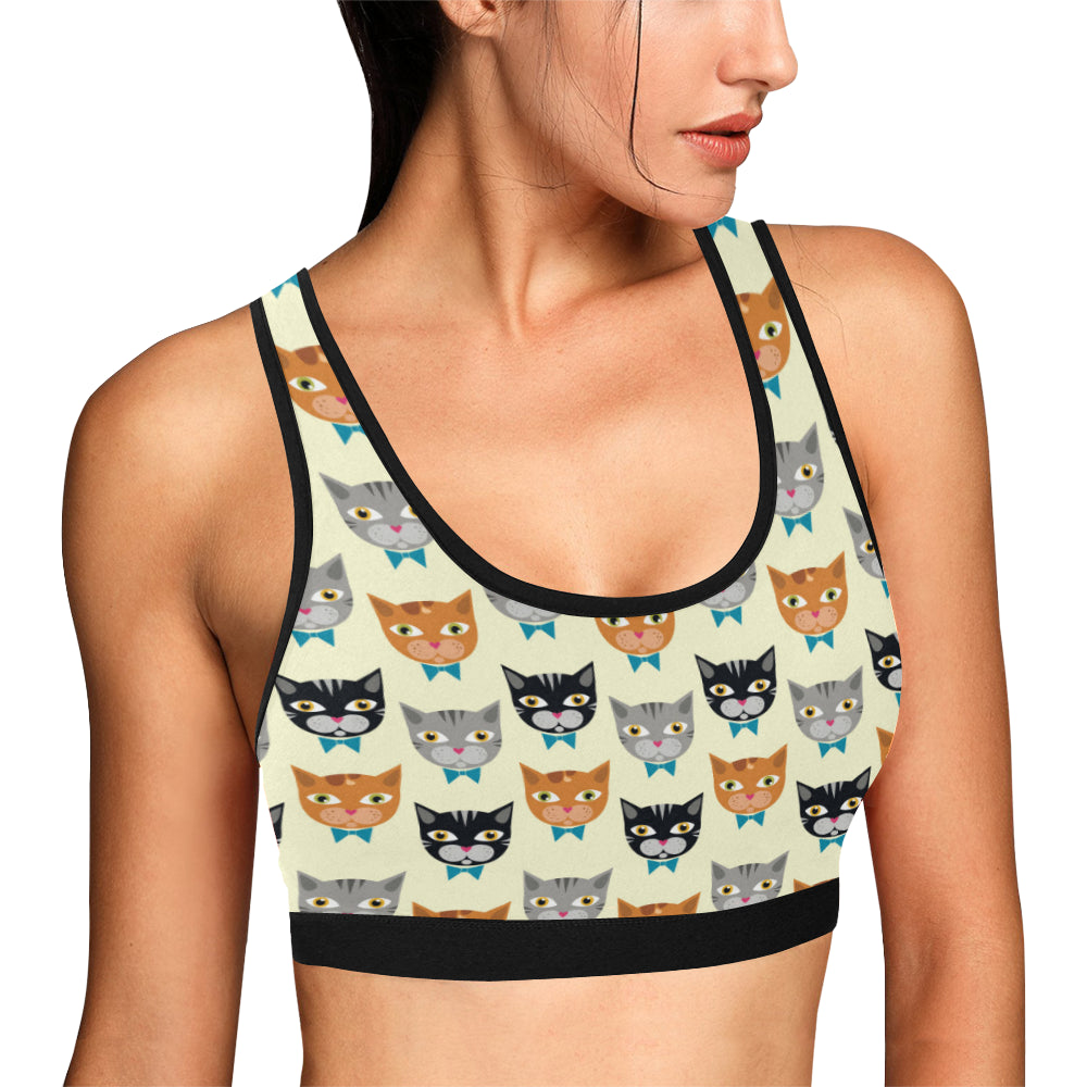 Cat Pattern Print Design 05 Sports Bra