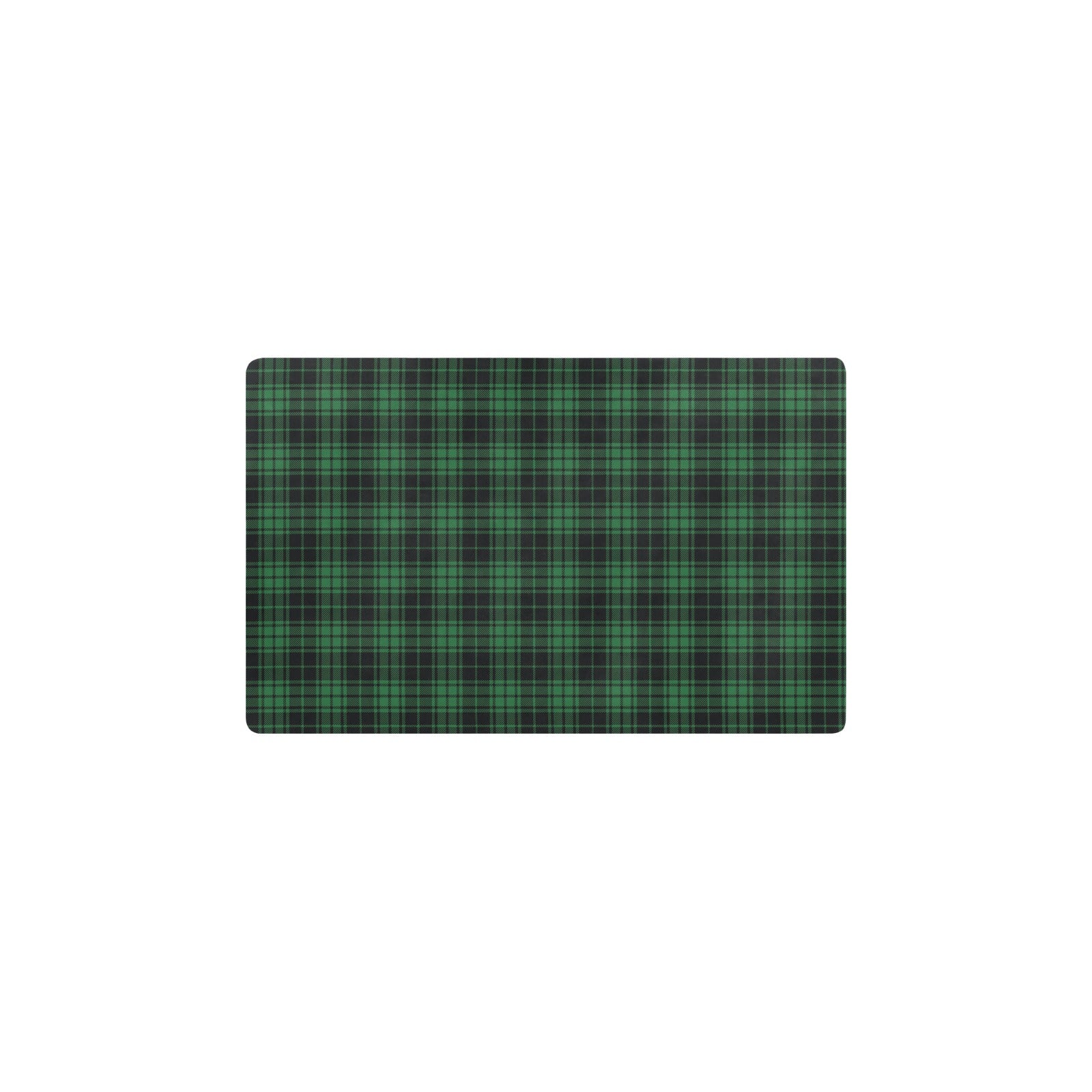 Green Tartan Plaid Pattern Kitchen Mat