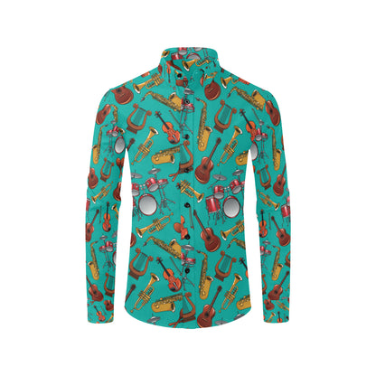 Drum Set Pattern Print Design 01 Men's Long Sleeve Shirt