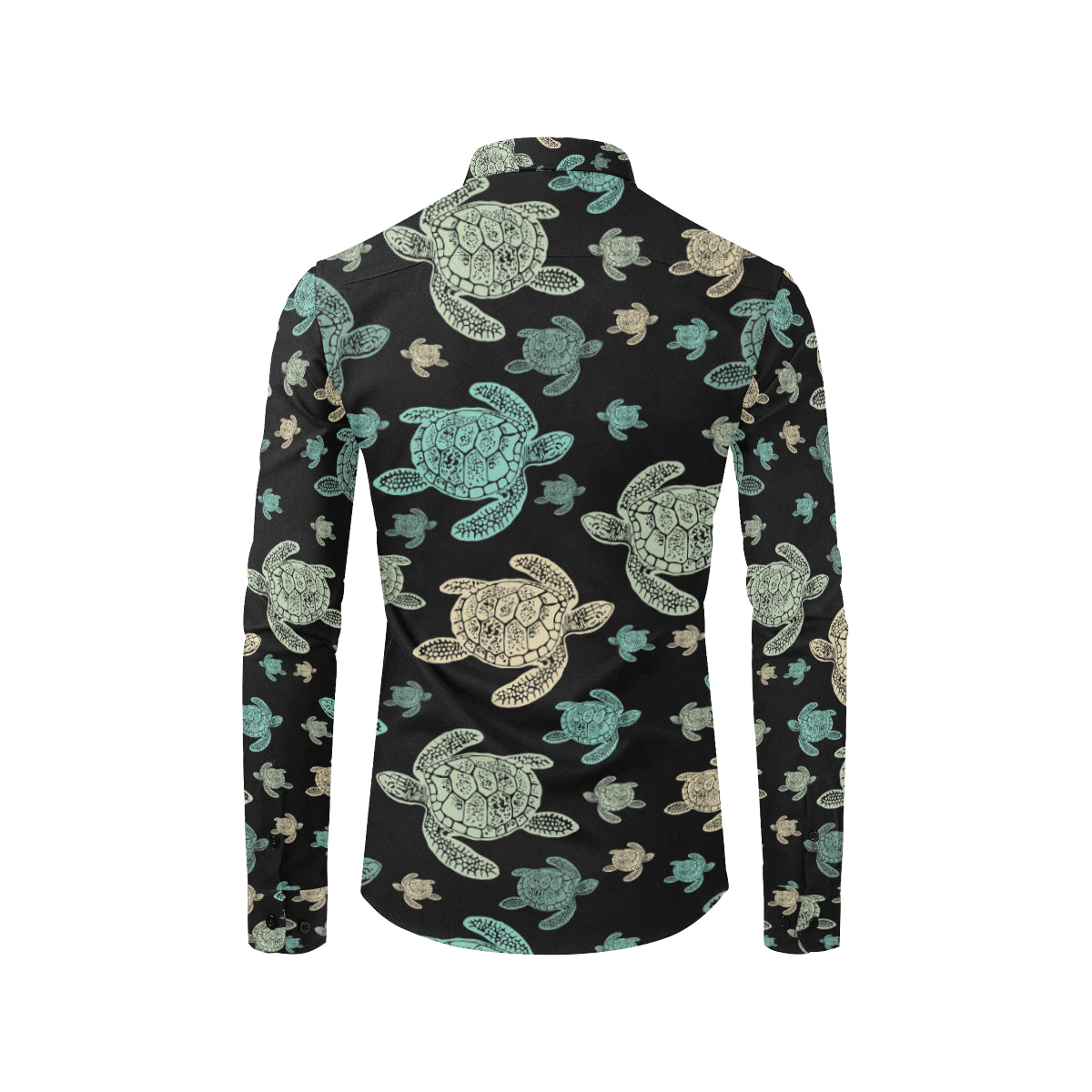 Sea Turtle Stamp Pattern Men's Long Sleeve Shirt