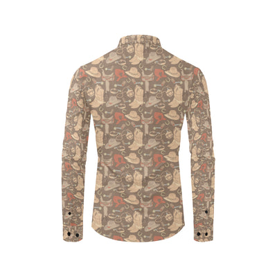 Cowboy Pattern Print Design 02 Men's Long Sleeve Shirt