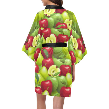Apple Pattern Print Design AP03 Women's Short Kimono
