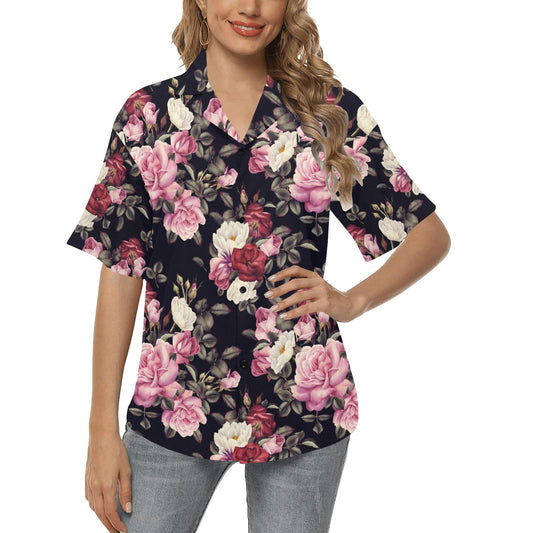 Rose Pattern Women's Hawaiian Shirt