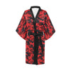 Camo Red Pattern Print Design 03 Women's Short Kimono