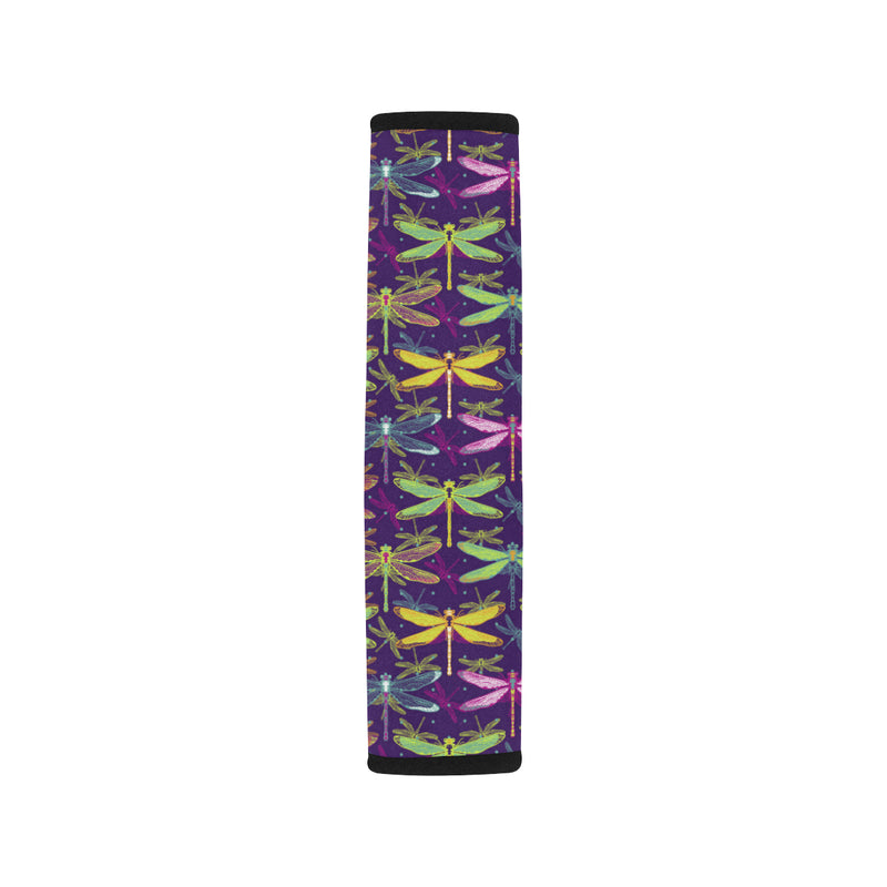 Dragonfly Neon Color Print Pattern Car Seat Belt Cover