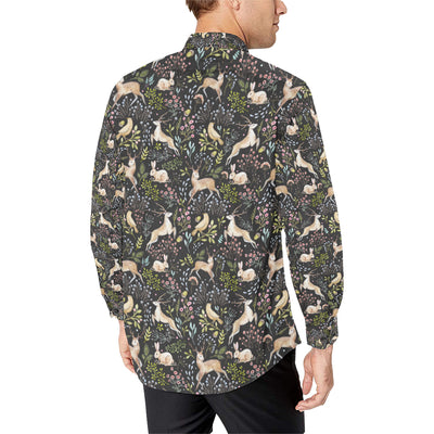 Deer Floral Jungle Men's Long Sleeve Shirt