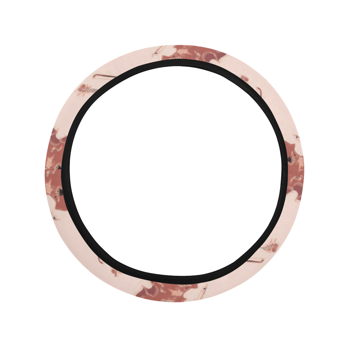 Cello Pattern Print Design 03 Steering Wheel Cover with Elastic Edge