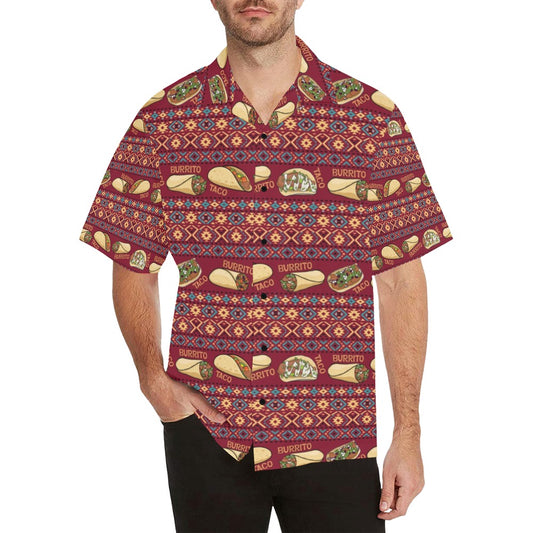 Burrito Taco Print Design LKS302 Men's Hawaiian Shirt