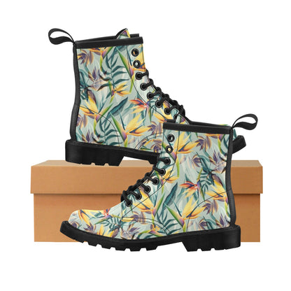 Tropical Flower Pattern Print Design TF022 Women's Boots
