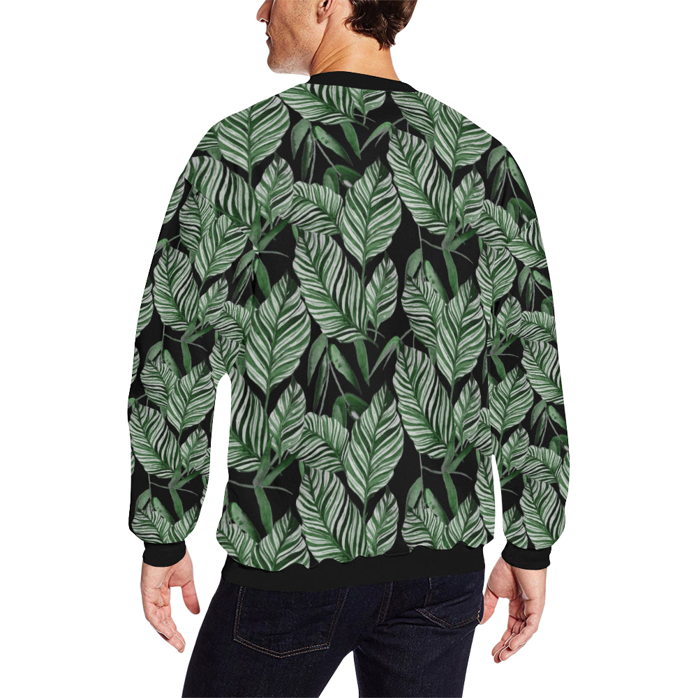 Palm Leaves Pattern Print Design PL09 Men Long Sleeve Sweatshirt