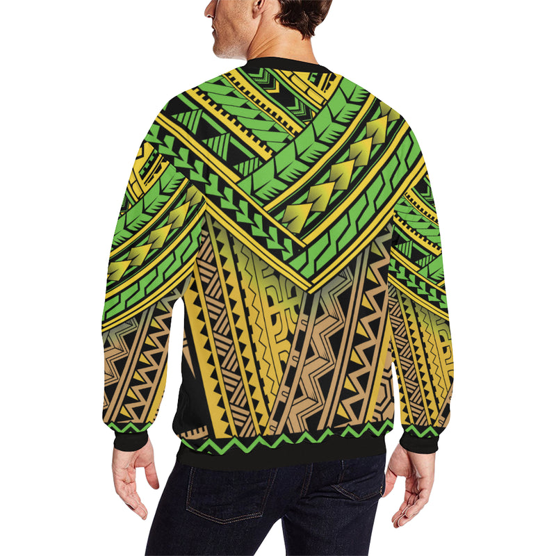 Polynesian Tribal Color Men Long Sleeve Sweatshirt