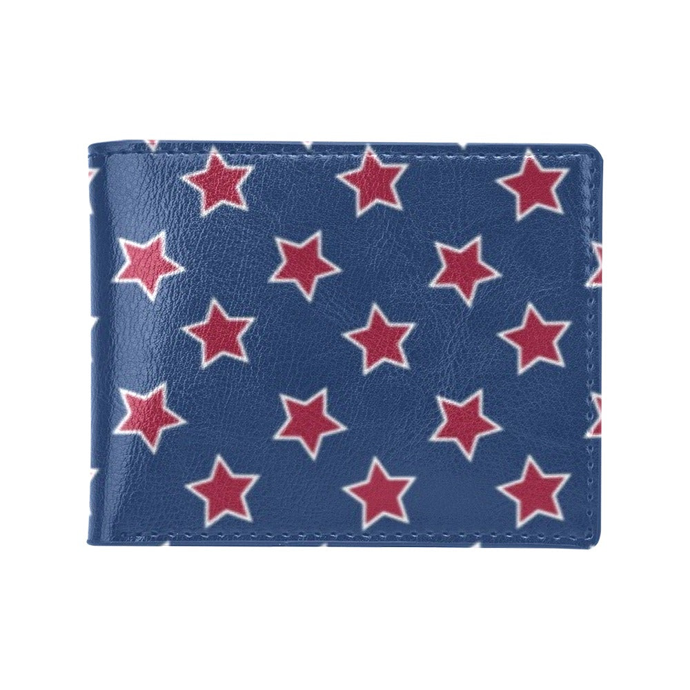 Star Red Blue Print Design LKS301 Men's ID Card Wallet