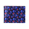 Skull Roses Neon Design Themed Print Men's ID Card Wallet