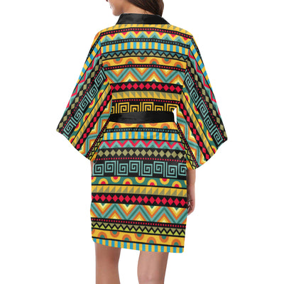 African Pattern Print Design 03 Women's Short Kimono