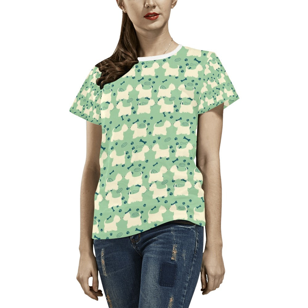 Scottish Terriers Print Design LKS302 Women's  T-shirt