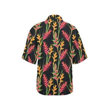 Heliconia Pattern Print Design HL01 Women's Hawaiian Shirt