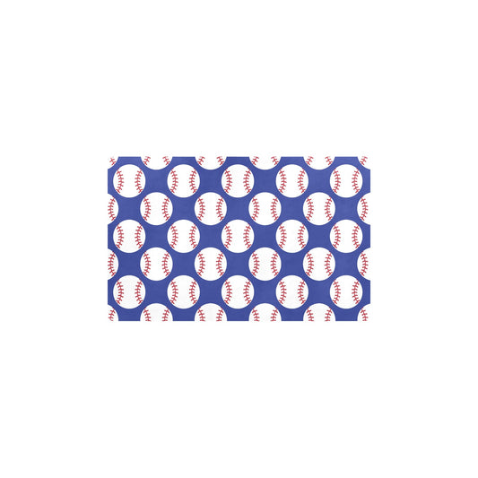 Baseball Blue Background Kitchen Mat