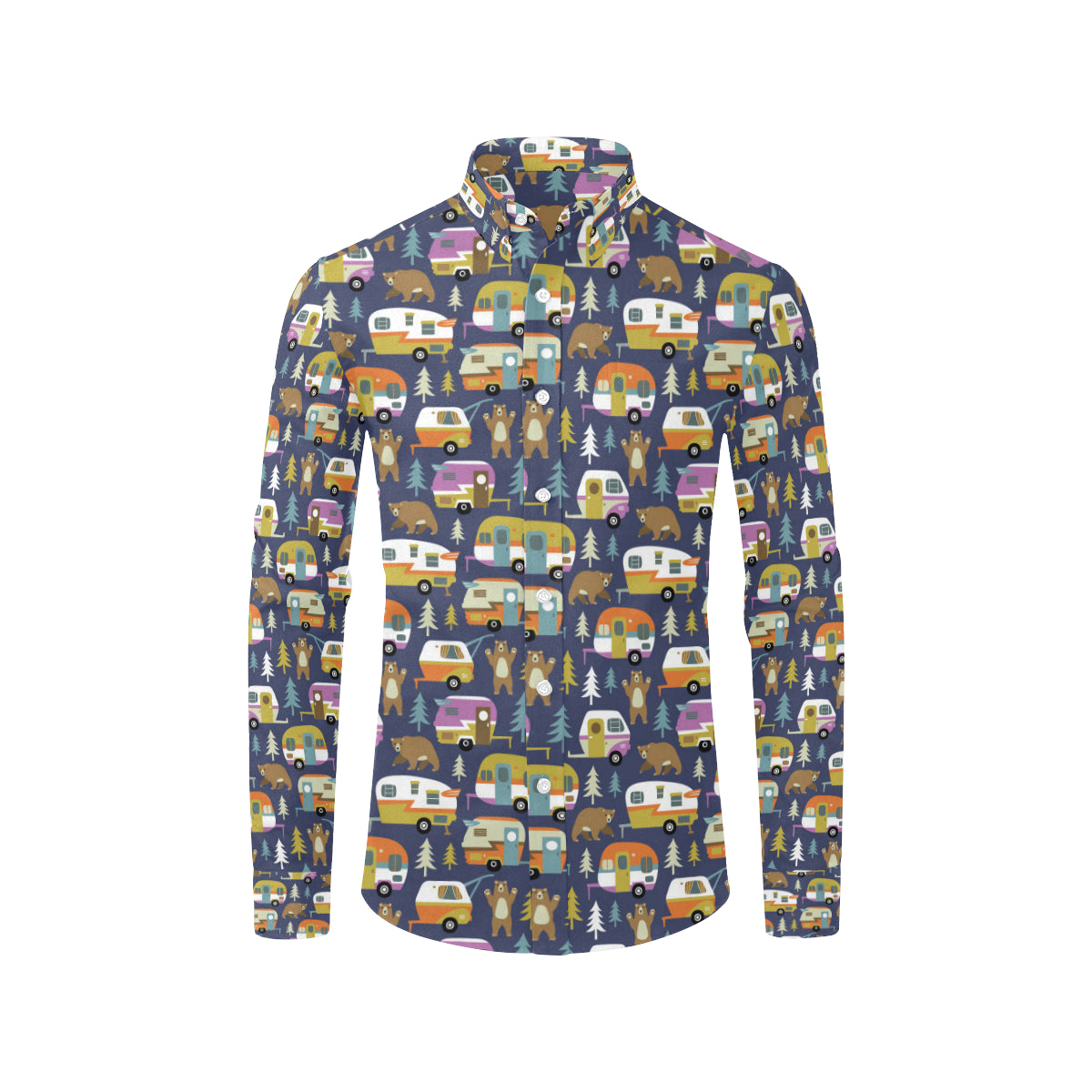 Camper Pattern Print Design 04 Men's Long Sleeve Shirt
