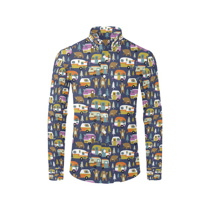Camper Pattern Print Design 04 Men's Long Sleeve Shirt
