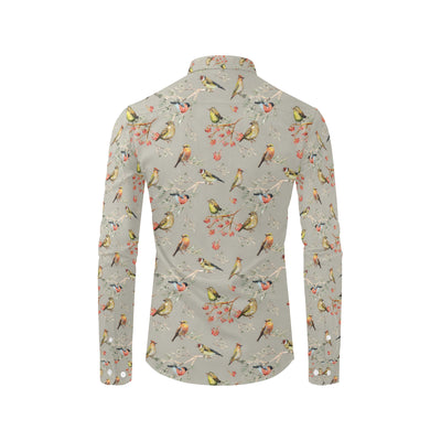 Birds Pattern Print Design 03 Men's Long Sleeve Shirt