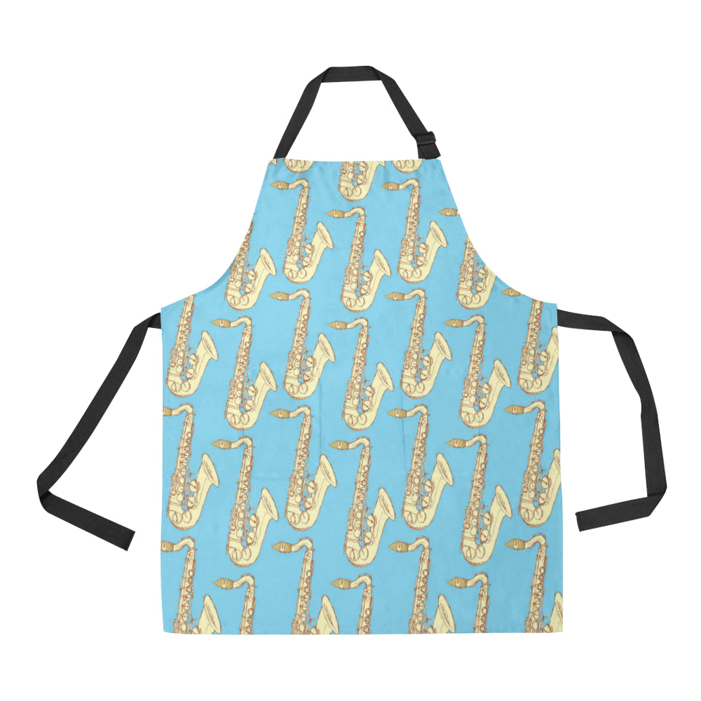 Saxophone Pattern Print Design 03 Apron with Pocket
