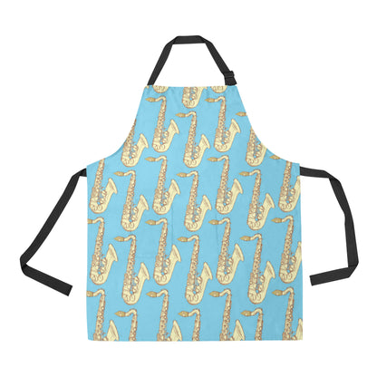 Saxophone Pattern Print Design 03 Apron with Pocket