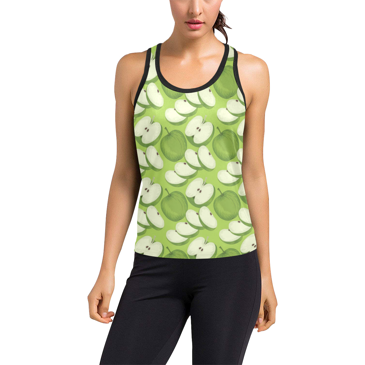 Apple Pattern Print Design AP010 Women's Racerback Tank Top