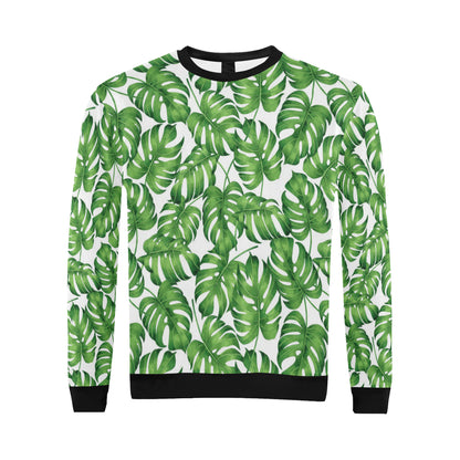Palm Leaves Pattern Print Design PL08 Men Long Sleeve Sweatshirt