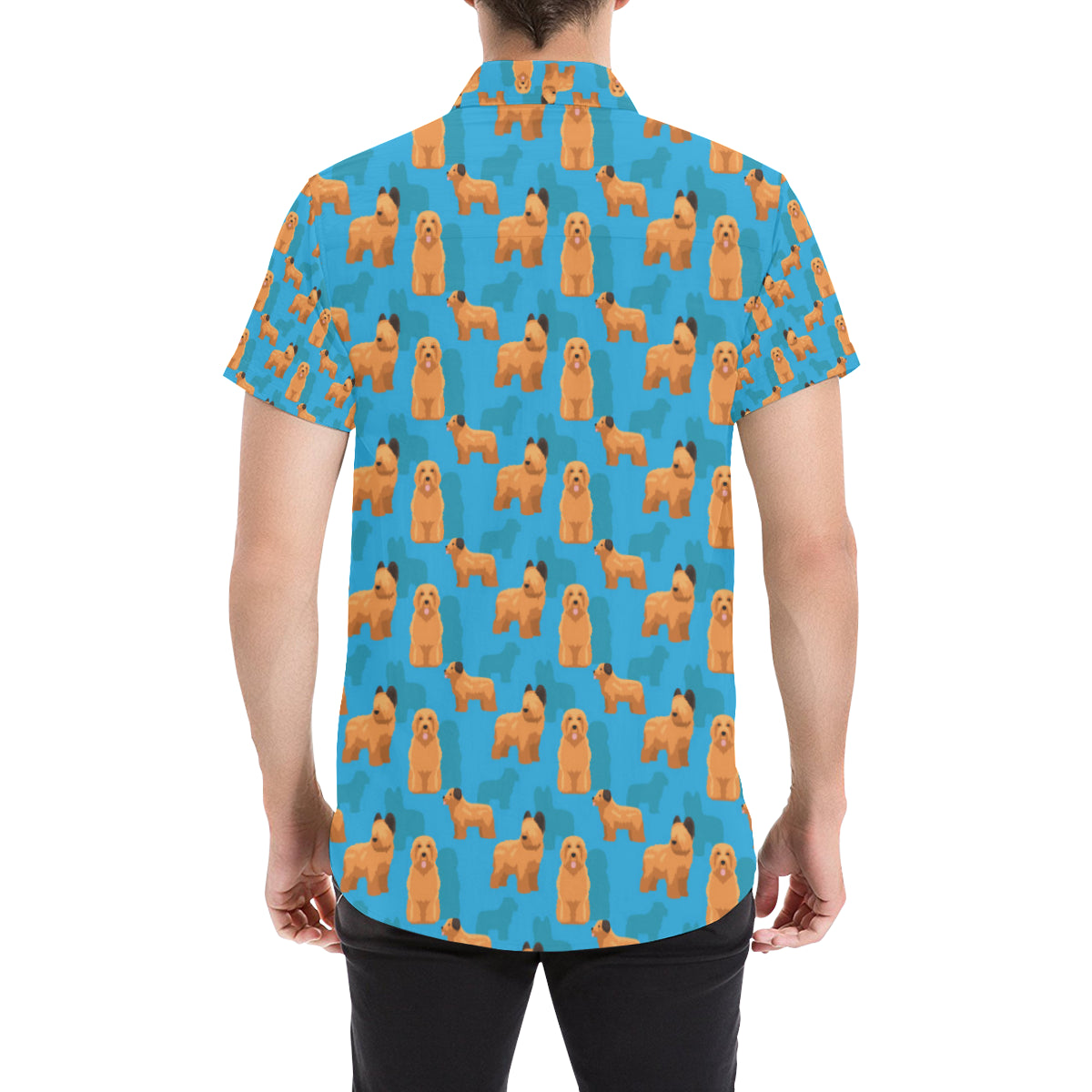 Briards Pattern Print Design 01 Men's Short Sleeve Button Up Shirt