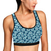 Hibiscus Flower Hawaiian Themed Sports Bra