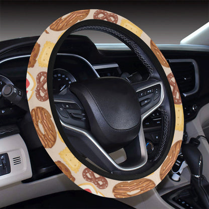 Cookie Pattern Print Design 02 Steering Wheel Cover with Elastic Edge