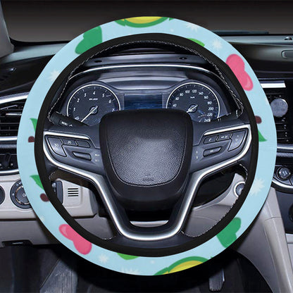 Avocado Pattern Print Design AC09 Steering Wheel Cover with Elastic Edge