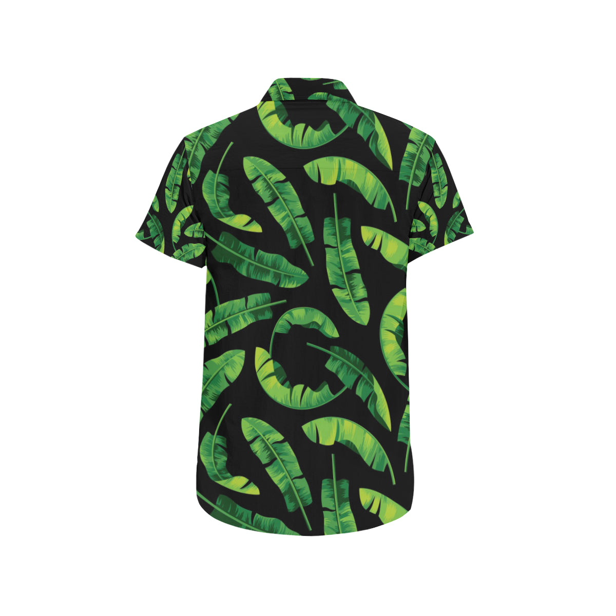 Banana Leaf Pattern Print Design BL02 Men's Short Sleeve Button Up Shirt