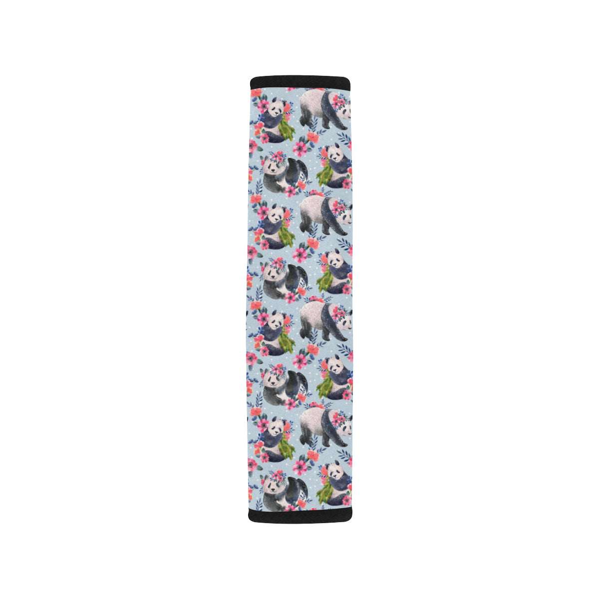 Panda Bear Flower Design Themed Print Car Seat Belt Cover