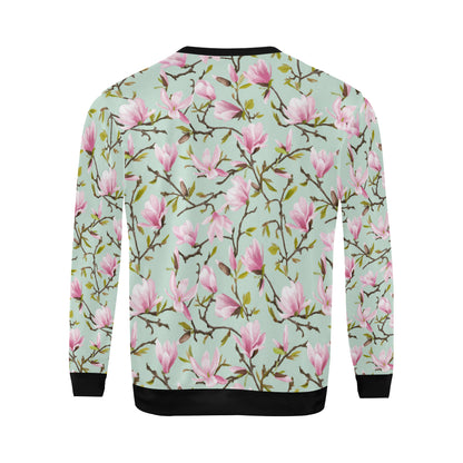Magnolia Pattern Print Design MAG04 Men Long Sleeve Sweatshirt